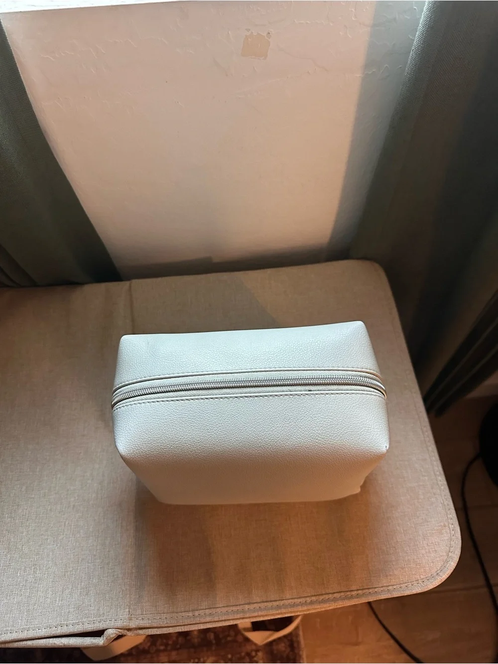 Minimalist Light Teal Blue/Grey Women's Cosmetic Pouch